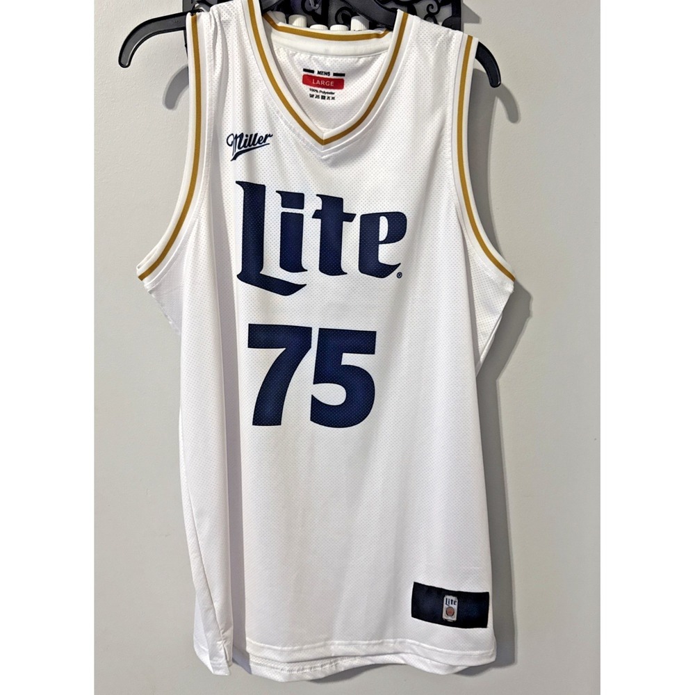 Vintage Miller Lite #75 Basketball Jersey Size Large
